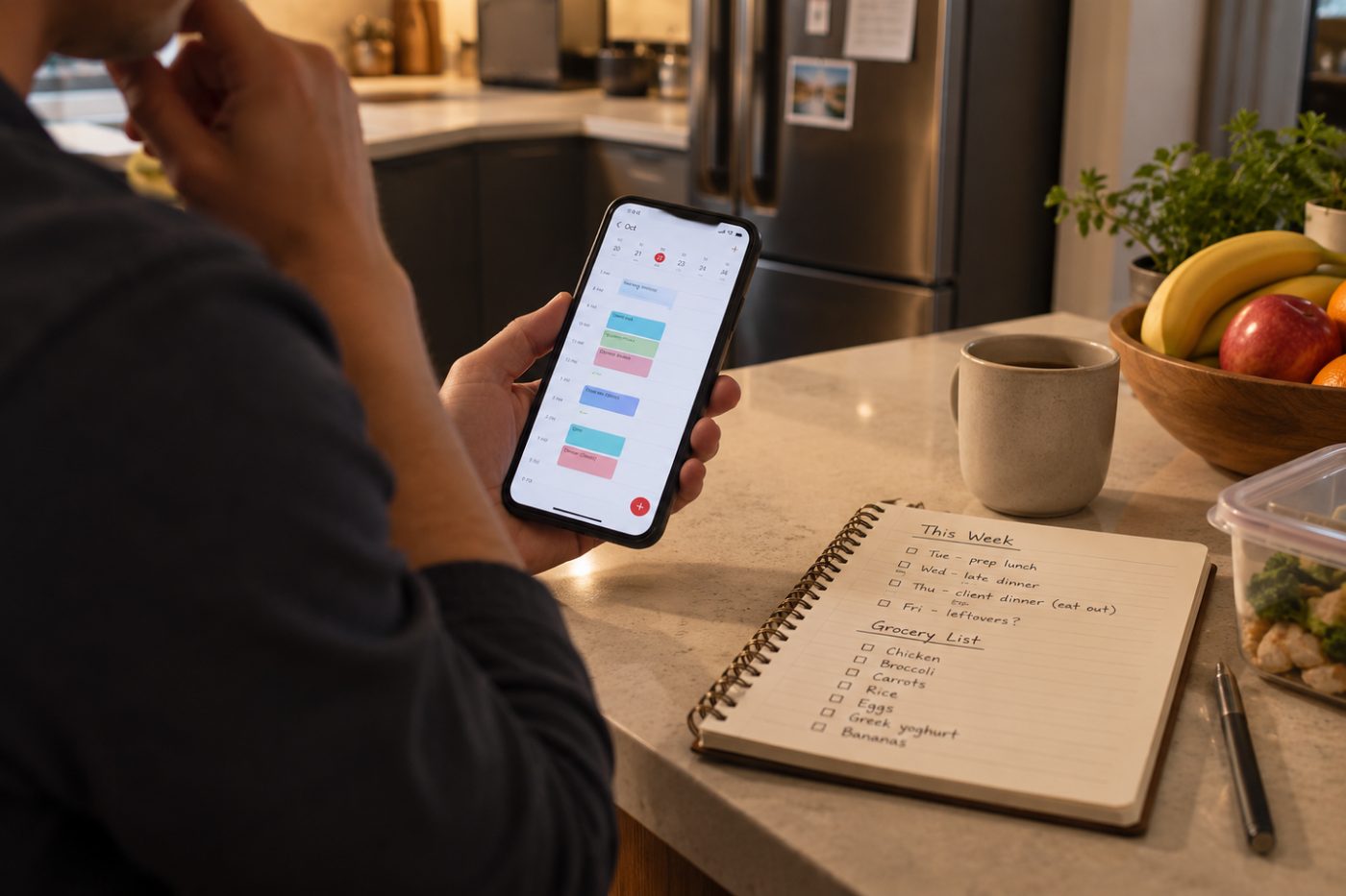 Planning the week’s meals around a busy calendar