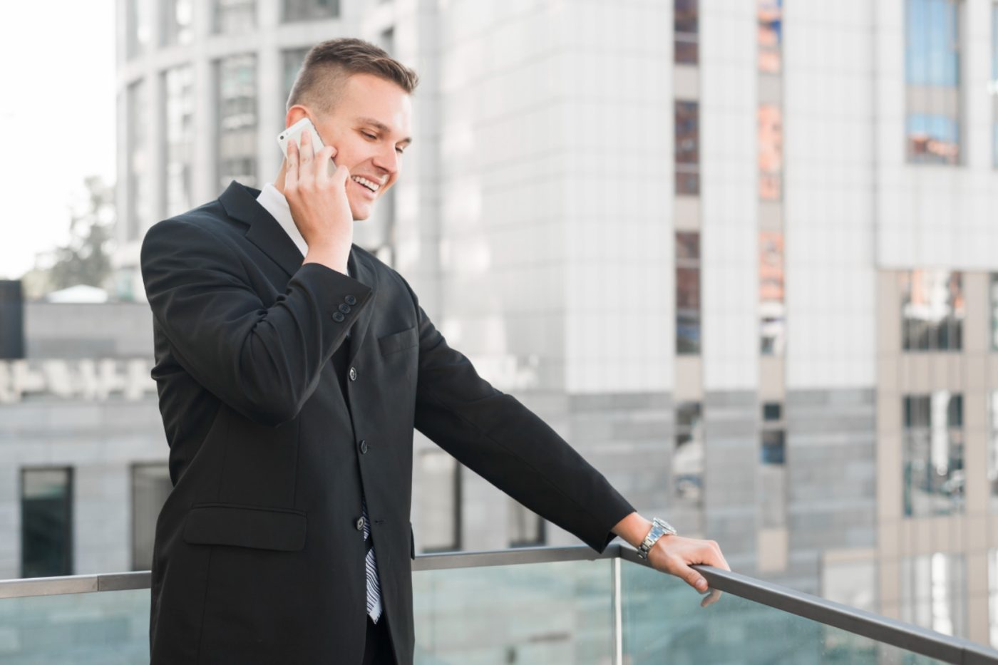 Business owner taking a short walk outside to break up sitting